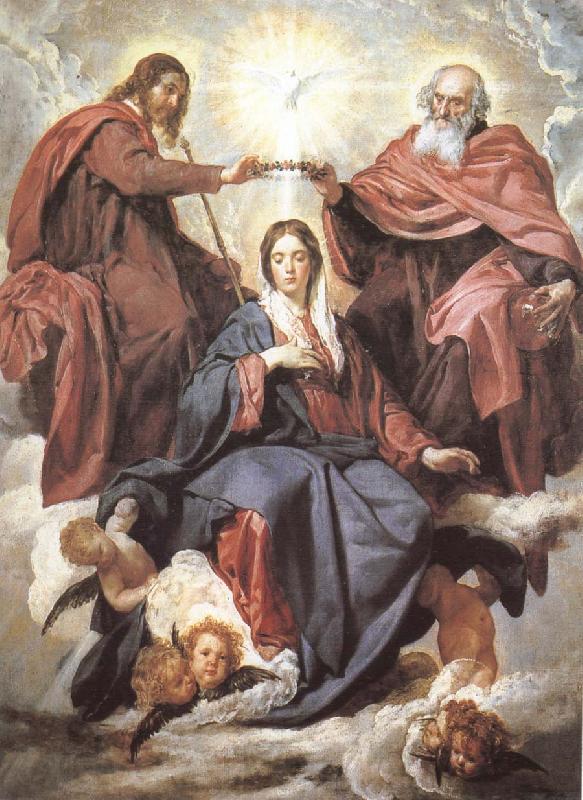VELAZQUEZ, Diego Rodriguez de Silva y Virgin Mary wearing the coronet Norge oil painting art